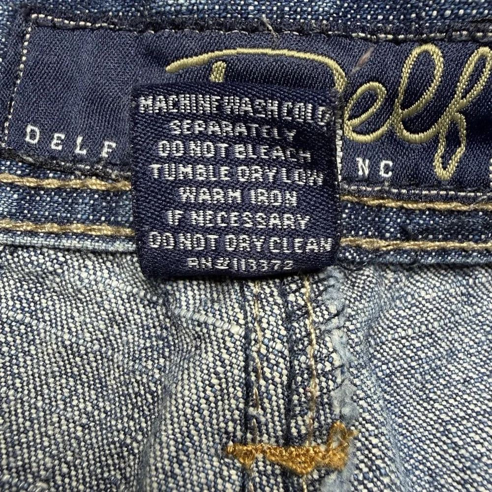 Delf Trading Jeans Men's 34x32 Y2K Wide Leg Grunge Evisu Style Denim Embroidered